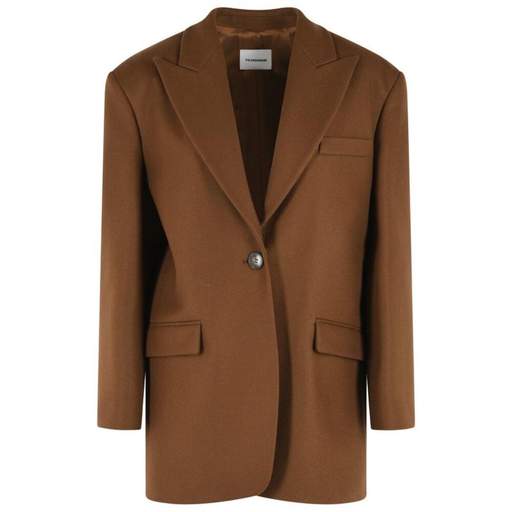 The Andamane 'Teresa' Oversize Brown Virgin Wool Blazer Women